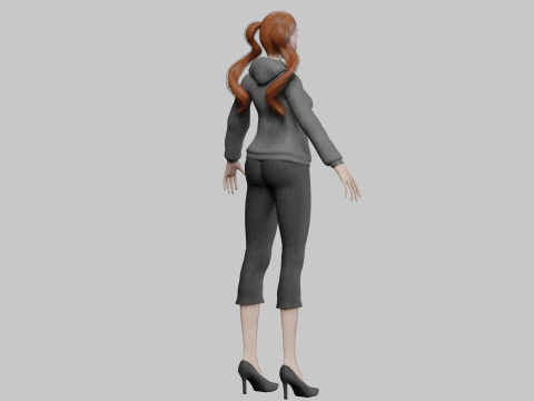 Basic cartoon girl V25936 3D Model