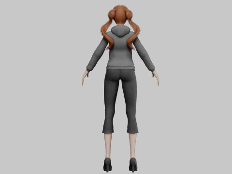 Basic cartoon girl V25936 3D Model