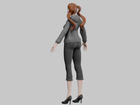 Basic cartoon girl V25936 3D Model