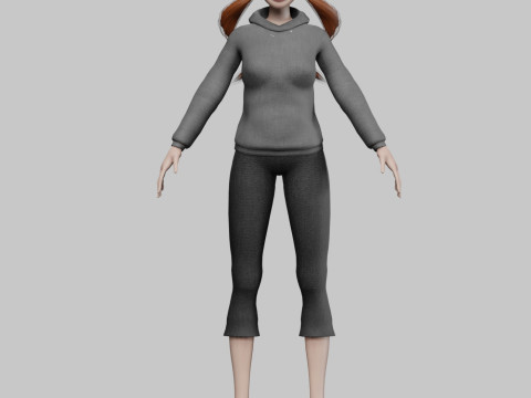 Basic cartoon girl V25936 3D Модель