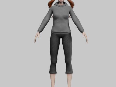 Basic cartoon girl V25936 3D Model