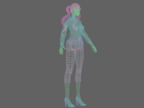 Basic cartoon girl V25936 3D Model