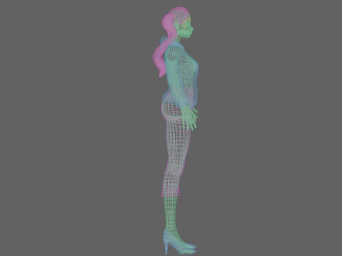 Basic cartoon girl V25936 3D Model