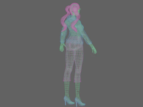 Basic cartoon girl V25936 3D Model