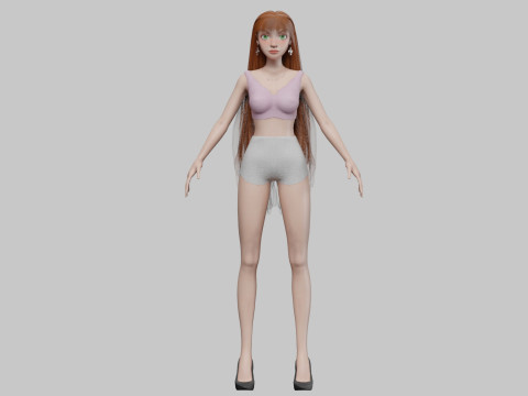 Basic pretty girl V31792 3D मॉडल