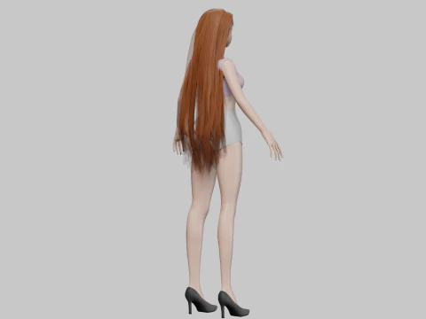 Basic pretty girl V31792 3D Model