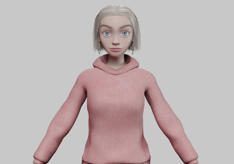 Basic young girl V30447 3D Model .c4d .max .obj .3ds .fbx .stl .blend 