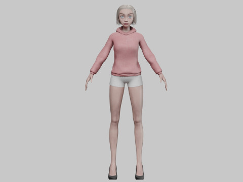 Basic young girl V30447 3D Model