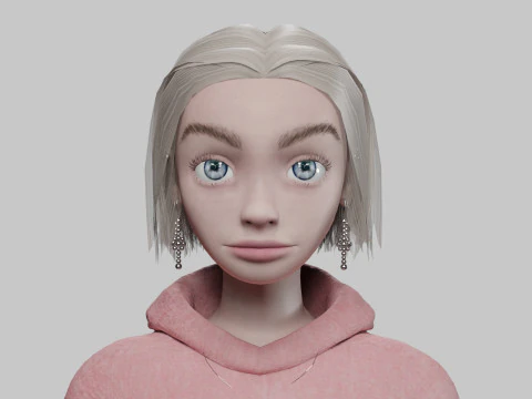 Basic young girl V30447 3D Model