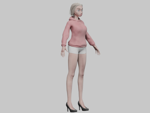 Basic young girl V30447 3D Model