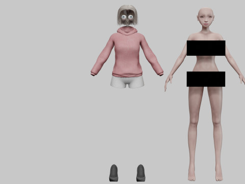 Basic young girl V30447 3D Model