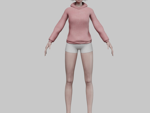 Basic young girl V30447 3D Model