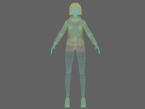 Basic young girl V30447 3D Model