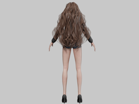 Beautiful cartoon girl V37713 Modelo 3D