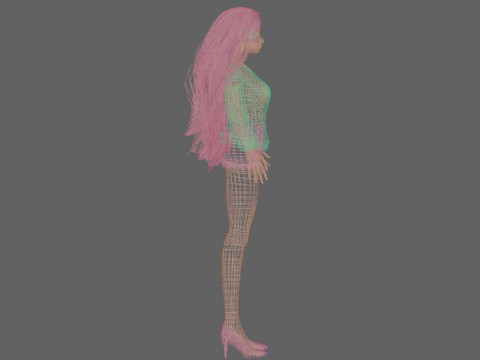 Beautiful cartoon girl V37713 Modelo 3D