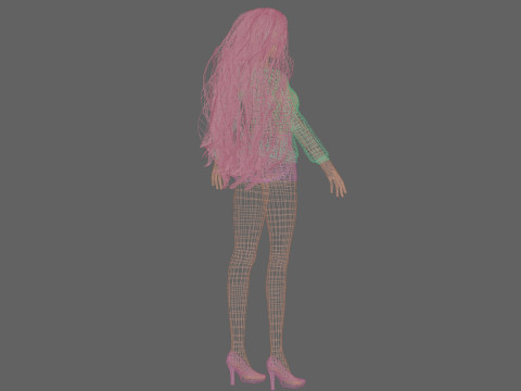 Beautiful cartoon girl V37713 Modelo 3D