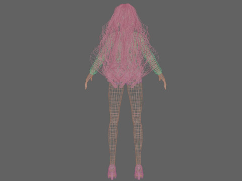 Beautiful cartoon girl V37713 Modelo 3D