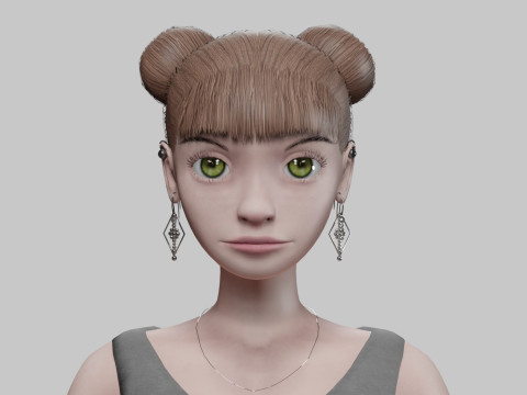 Beautiful pretty girl V22413 3D 모델