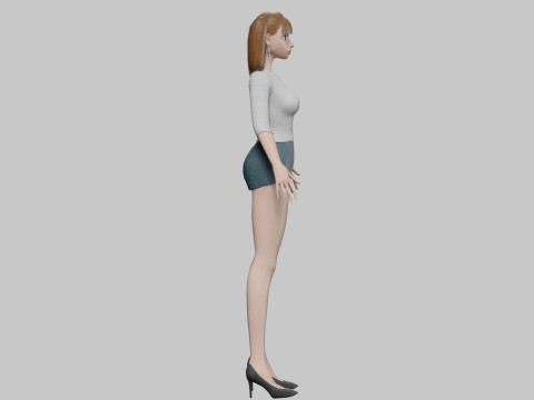 Cartoon basic girl V22956 3D Model