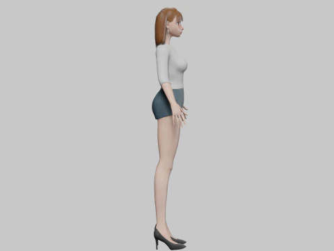 Cartoon basic girl V22956 3D Model