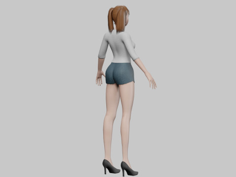 Cartoon basic girl V22956 3D Model