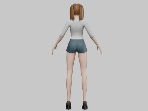 Cartoon basic girl V22956 3D Model
