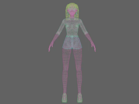 Cartoon basic girl V22956 3D Model