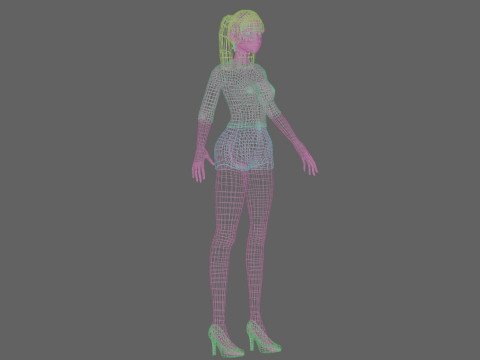 Cartoon basic girl V22956 3D Model