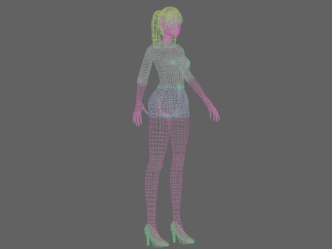 Cartoon basic girl V22956 3D Model