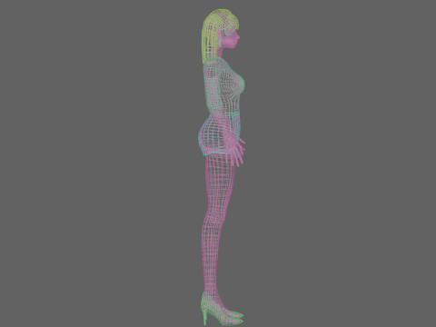 Cartoon basic girl V22956 3D Model