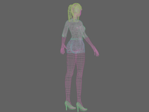 Cartoon basic girl V22956 3D Model