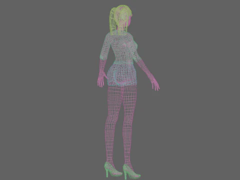 Cartoon basic girl V22956 3D Model
