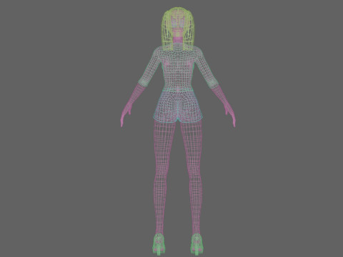 Cartoon basic girl V22956 3D Model