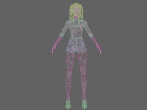 Cartoon basic girl V22956 3D Model