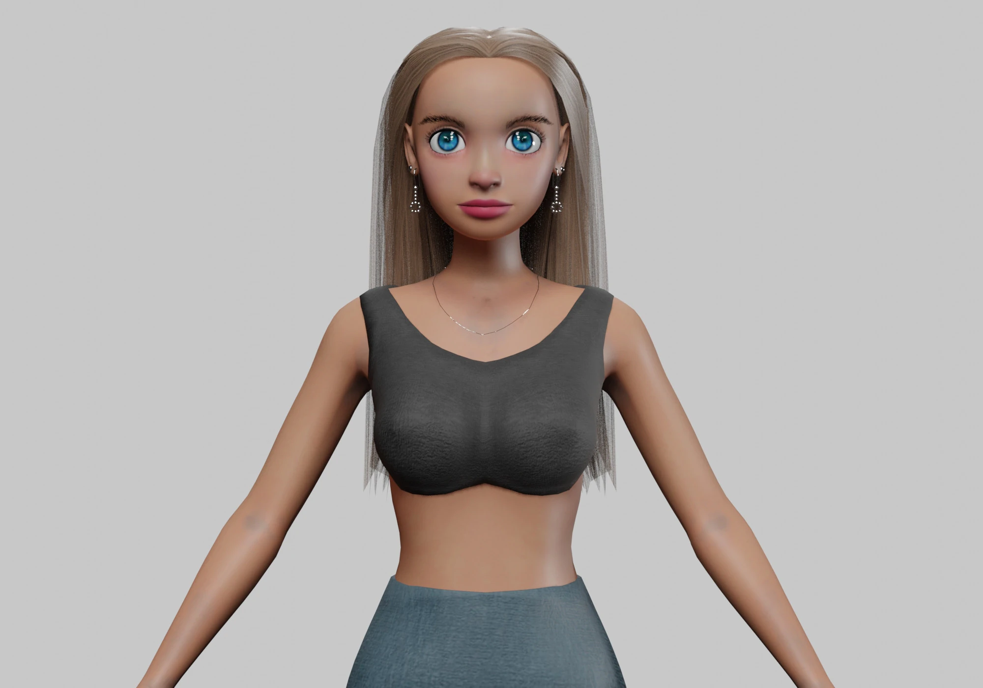 Cartoon beautiful girl V27738 3D Model .c4d .max .obj .3ds .fbx .stl .blend 