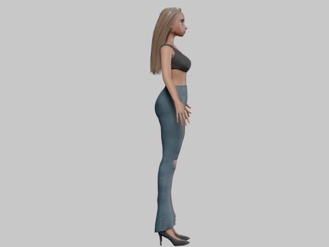 Cartoon beautiful girl V27738 3D Model