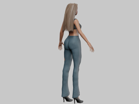 Cartoon beautiful girl V27738 3D Model