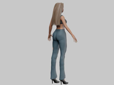 Cartoon beautiful girl V27738 3D Model