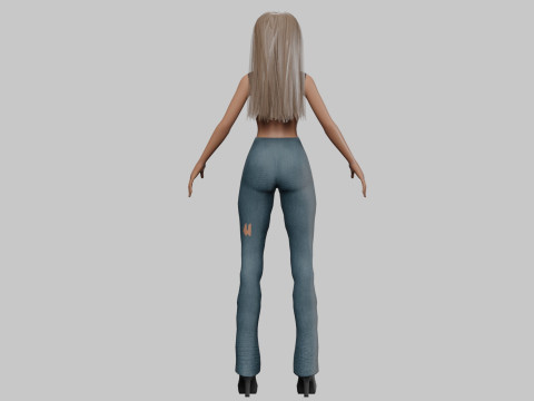 Cartoon beautiful girl V27738 3D Model