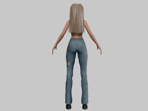 Cartoon beautiful girl V27738 3D Model