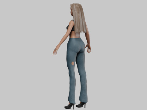 Cartoon beautiful girl V27738 3D Model