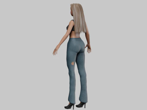 Cartoon beautiful girl V27738 3D Model