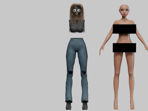 Cartoon beautiful girl V27738 3D Model