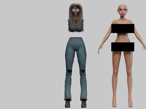 Cartoon beautiful girl V27738 3D Model