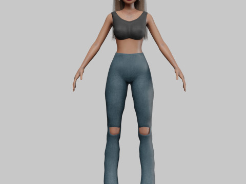 Cartoon beautiful girl V27738 3D Model