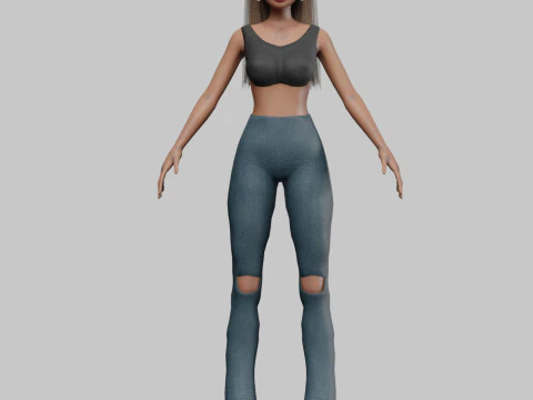 Cartoon beautiful girl V27738 3D Model