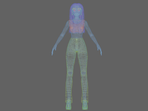 Cartoon beautiful girl V27738 3D Model
