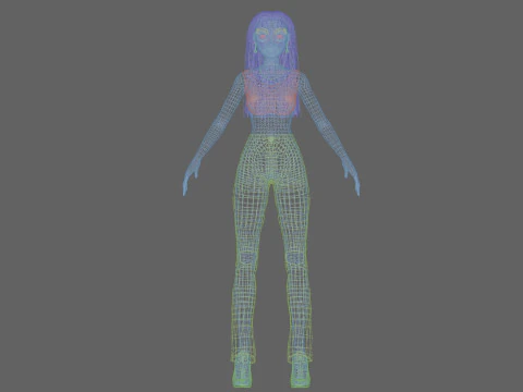 Cartoon beautiful girl V27738 3D Model