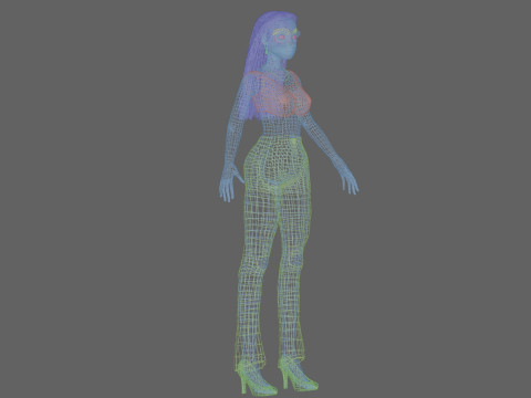 Cartoon beautiful girl V27738 3D Model