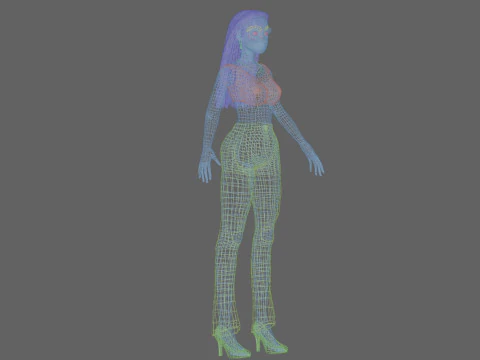 Cartoon beautiful girl V27738 3D Model